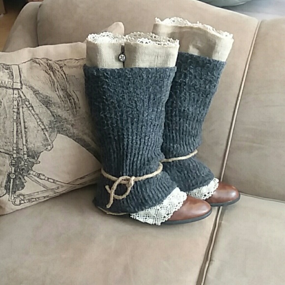 Shoes - Upcycled knee high boots